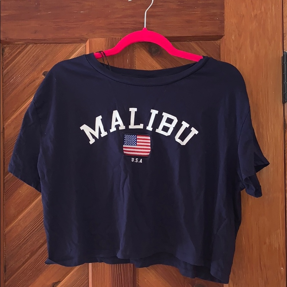 malibu USA cropped t-shirt🤍